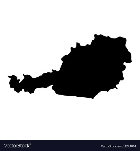 Black Silhouette Country Borders Map Of Austria Vector Image