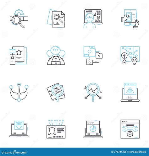 Market Forecasting Linear Icons Set Prediction Analysis Trend