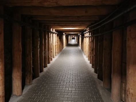 Krakow Wieliczka Poland December 2th 2023 Salt Mine Tunnels From