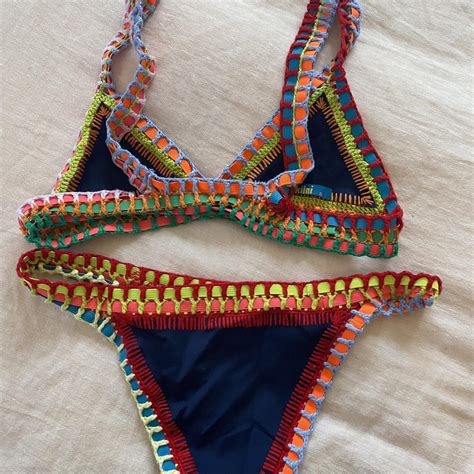 Kiini Bikini Navy Kiini Bikini Size Small Bikini Depop