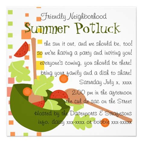 Funny Potluck Invitation Wording