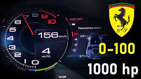 1000 Hp Ferrari Sf90 Stradale Acceleration 0 100 Kmh And 0 100mph Youtube