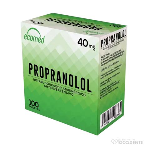 PROPRANOLOL 40MG TABLETAS X 10 CAJA 10 BLISTER ECOMED Farmacias De