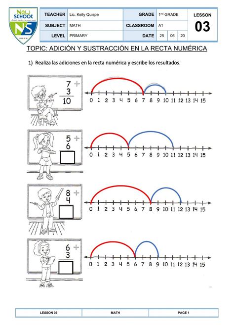 Adicion Y Sustraccion En La Recta Numerica Ficha Interactiva Y