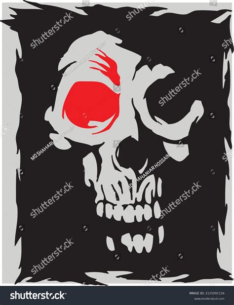 Skull Hand Drawn Silhouette Day Dead Stock Vector (Royalty Free ...