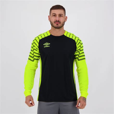 Camisa Umbro Octos Goleiro Manga Longa Preta E Amarela Futfanatics