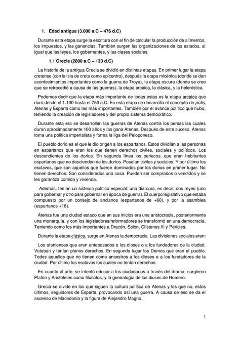 Comparto Historia Del Derecho Primer Parcial Contigo Edad Antigua