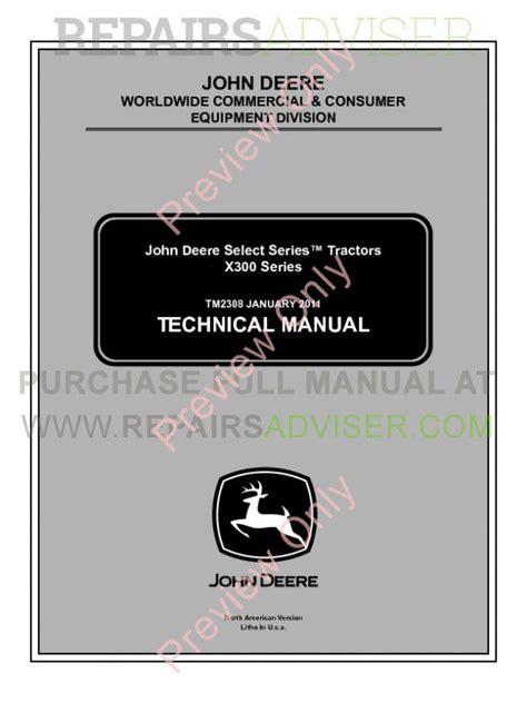 John Deere X300 Technical Manual Downvfil