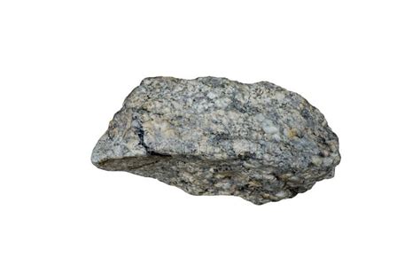 Cutout Cobble Of Granite Igneous Rock Stone Isolated On White