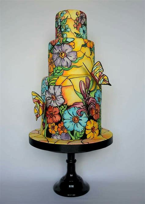 Edible Art. "Stained Glass" Cake. 🎂🎨🦋 Gorgeous Cakes, Pretty Cakes ...