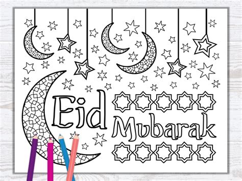 Eid Mubarak Coloring Page Ramadan Eid Activity Printable PDF Islamic