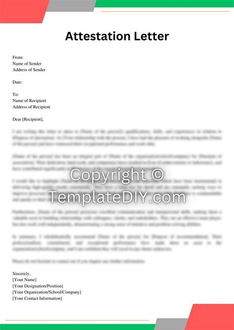 Attestation Letter Sample With Examples [word Editable]