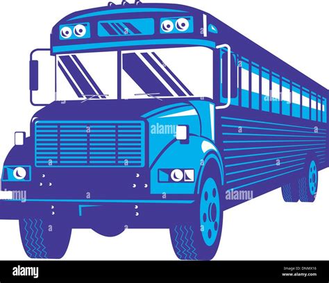 Illustration Of A Vintage School Bus On Isolated Background Viewed From
