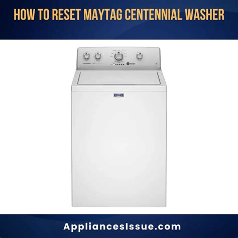 How To Reset Maytag Centennial Washer Fixations