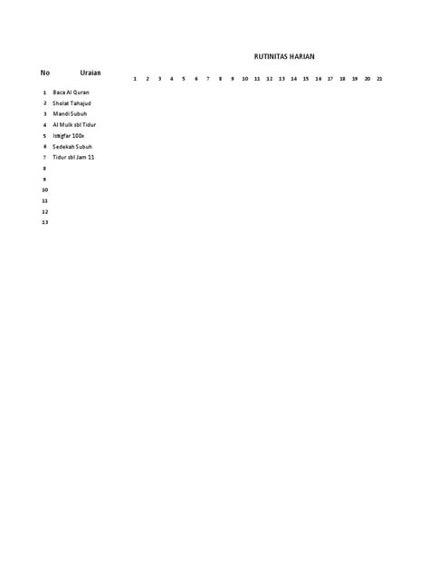 jadwal rutinitas harian