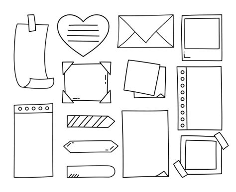 Doodle Paper Notes Set Sheets Speech Royalty Free Vector