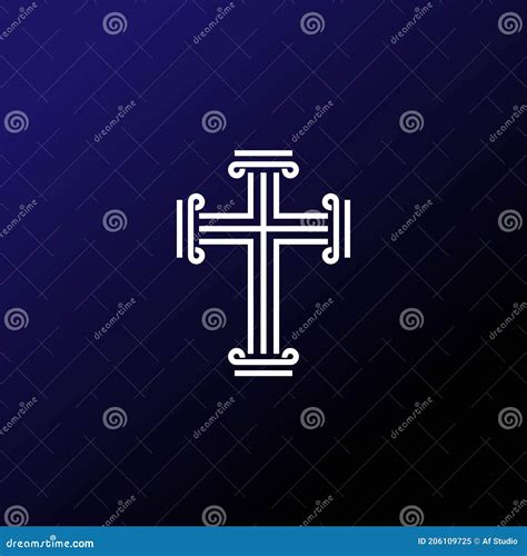 Vector De Diseño De Logotipo De Cruz Cristiana Moderna Ilustración del