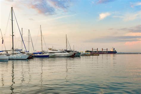 Anchorage With Sailing Yachts On The Sea In The Yacht Club Against The