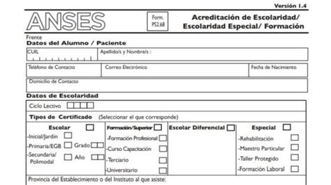 FORMULARIO ANSES 2 68 Descargar Cómo Completarlo octubre 2023