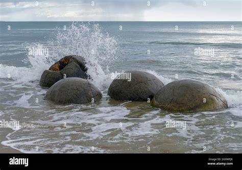 The Moeraki Boulders At Koekohe Beach In New Zealand Stock Photo Alamy