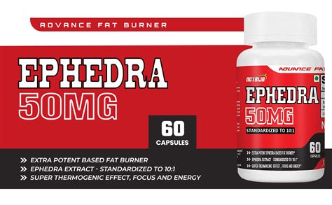 Buy Ephedra Extract 50mg Fat Burner Supplement Standardized To 101