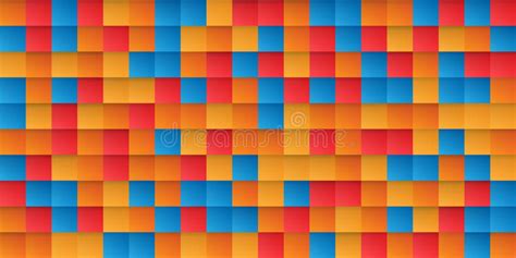 Abstract Colorful Pixelated Surface Pattern With Random Colored Orange