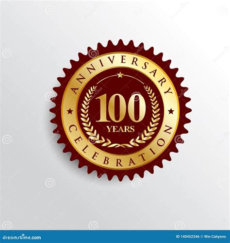 100 Anni Di Anniversario Di Celebrazione Di Logo Dorato Del Distintivo