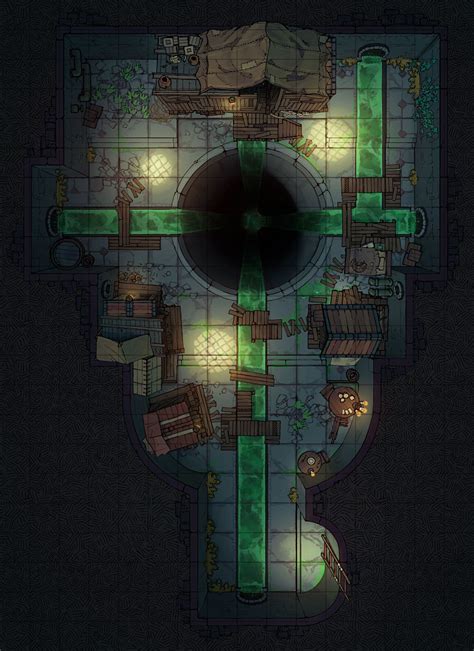 Sewer Dungeon Battlemaps Dungeon Maps Fantasy City Map Fantasy Map