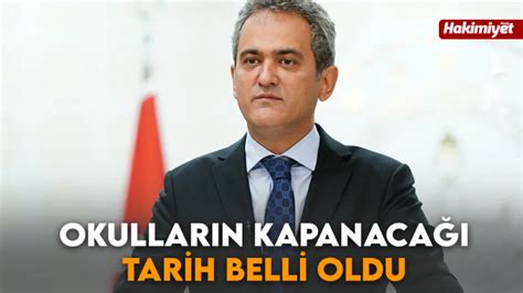 Okulların Kapanacağı Tarih Belli Oldu