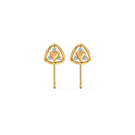 Buy Twinkling Triangle Diamond Stud Earrings Online Caratlane