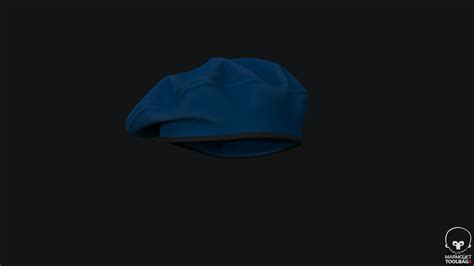 3d Model Military Beret Blue Pbr Vr Ar Low Poly Cgtrader