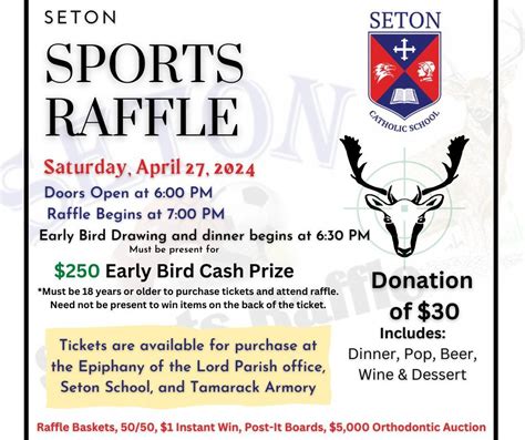 Seton Catholic School Sports Raffle 385 Pine Street Meadville Pa