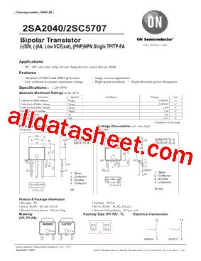 2SC5707 Datasheet(PDF) - ON Semiconductor