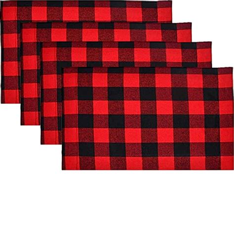 Pack Buffalo Plaid Placemats Checkered Place Mats Double Layer