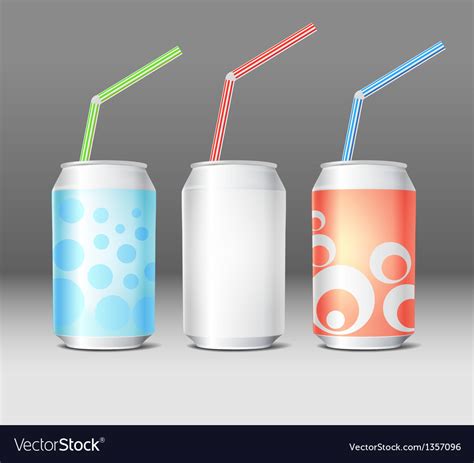 Collection of colorful steel cans with ornament Vector Image