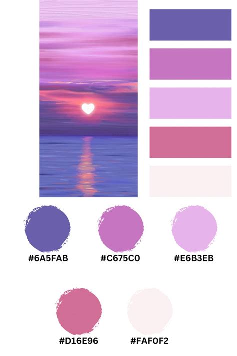 Sky Ocean Purple Pink Hex Codes In 2024 Hex Color Palette Color
