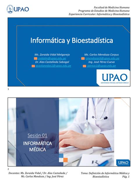 T01 U1 Informatica Y Bioestadistica Programa De Estudios De Medicina