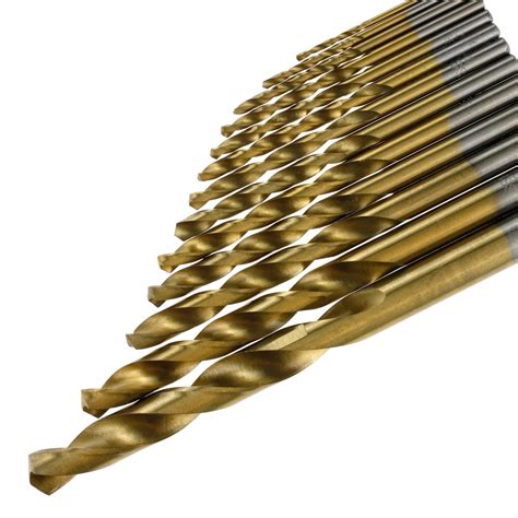 New Pcs Drill Bits Titanium Coated Metal Hss Twist Steel Brick Set