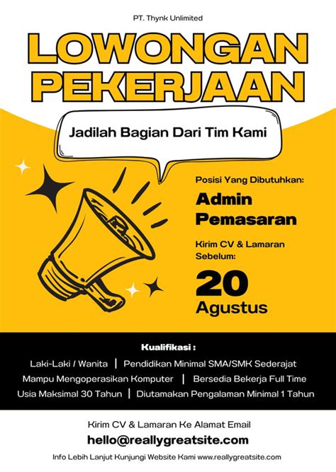 Gratis Desain Contoh Lowongan Kerja Canva