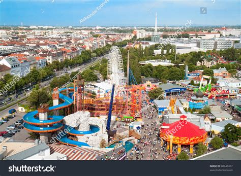 View Of Vienna'S Prater On Roller Coaster And Water Toboggan In Vienna ...