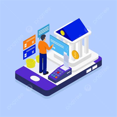 Isometric Mobile Banking Transaction Finance Internet Pay Finance