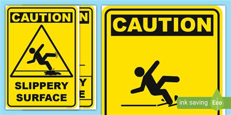 Caution Slippery Surface Sign Posters Signage Twinkl