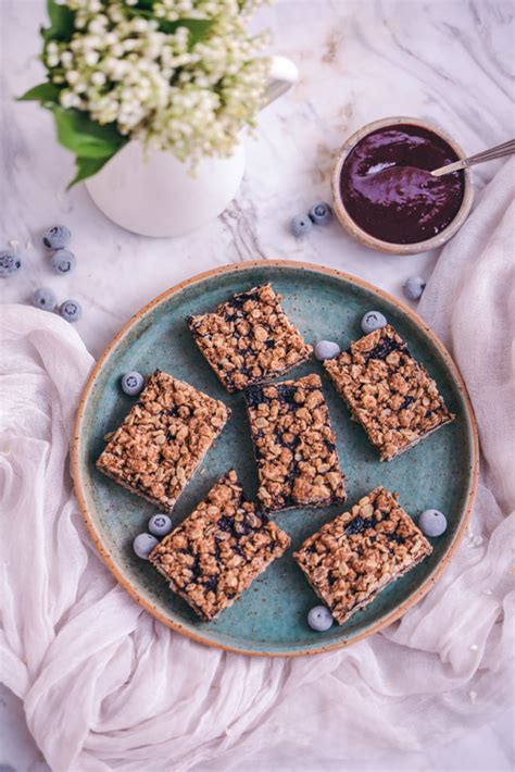 Blueberry Jam Oatmeal Bars Vegan Simple And Delicious