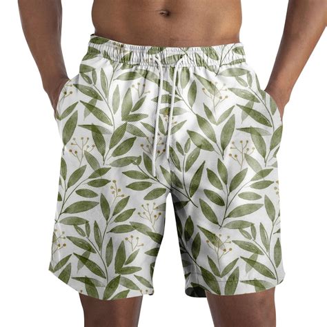 Qwertyu Swim Trunks For Men Mens Tropical Printed Board Shorts