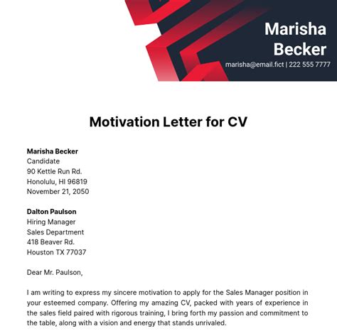 Free Motivation Letter Templates And Examples Edit Online And Download