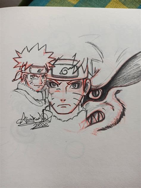 Old fan art of Naruto and kurama 😍 : r/Naruto