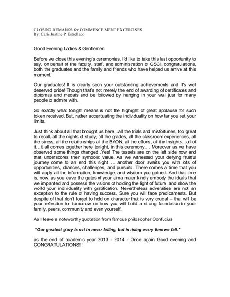 Sample Closing Remarks For Pta Meeting Coverletterpedia