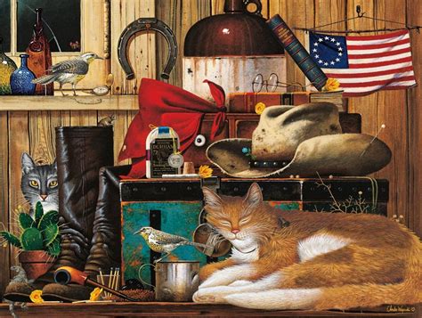 Puzzle Swaps The Cats Of Charles Wysocki Traveling Cowboy By