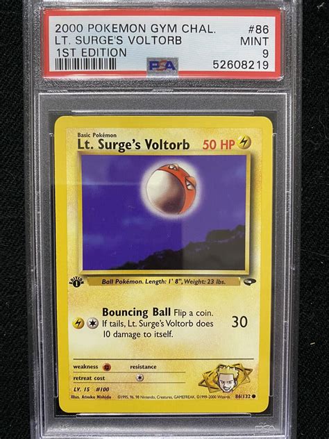 2000 Pokemon Gym Challenge 1st Edition Lt Surge S Voltorb 86 132 PSA 9