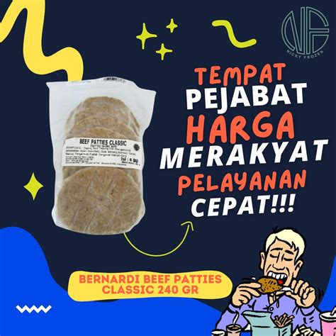 Jual Bernardi Beef Patties Classic Gr Shopee Indonesia